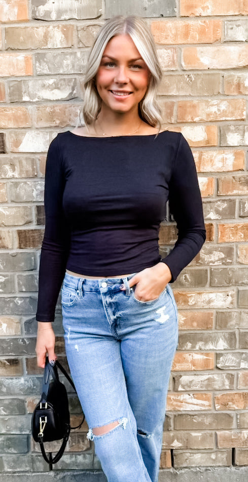 Believable Black Long Sleeve Top