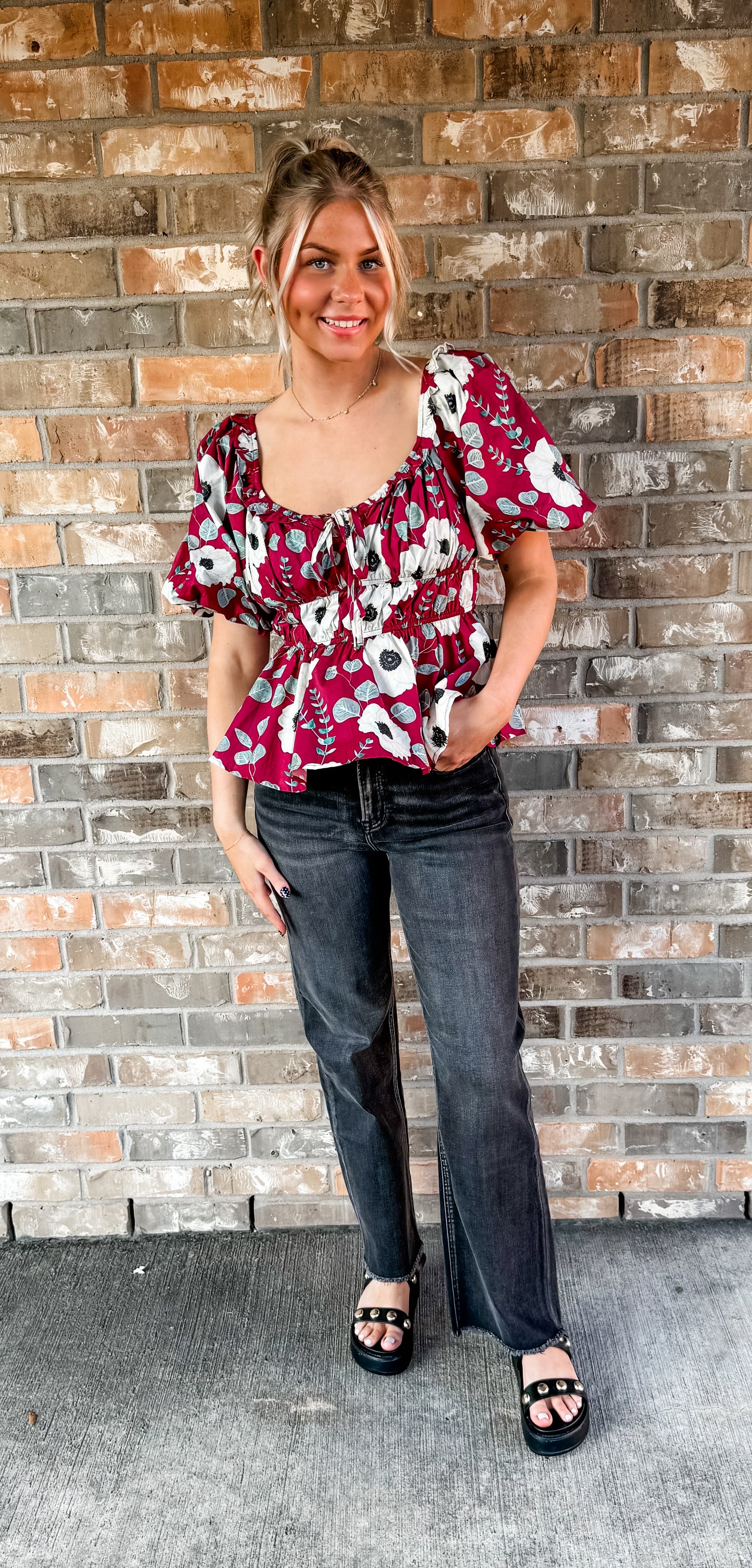 Penny Plum Floral Top