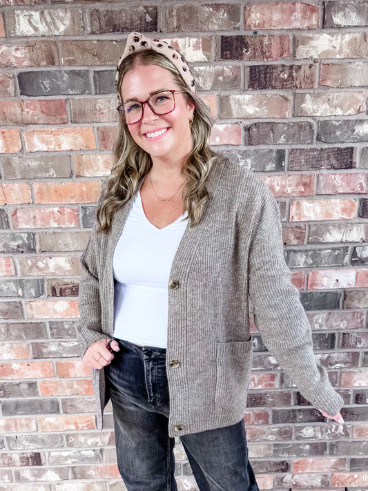 Cozy Taupe Cardigan