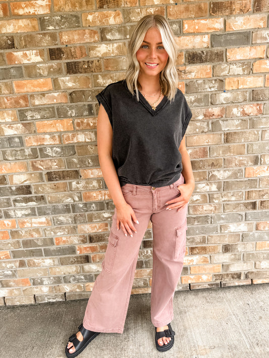 Betty Black Sleeveless Top