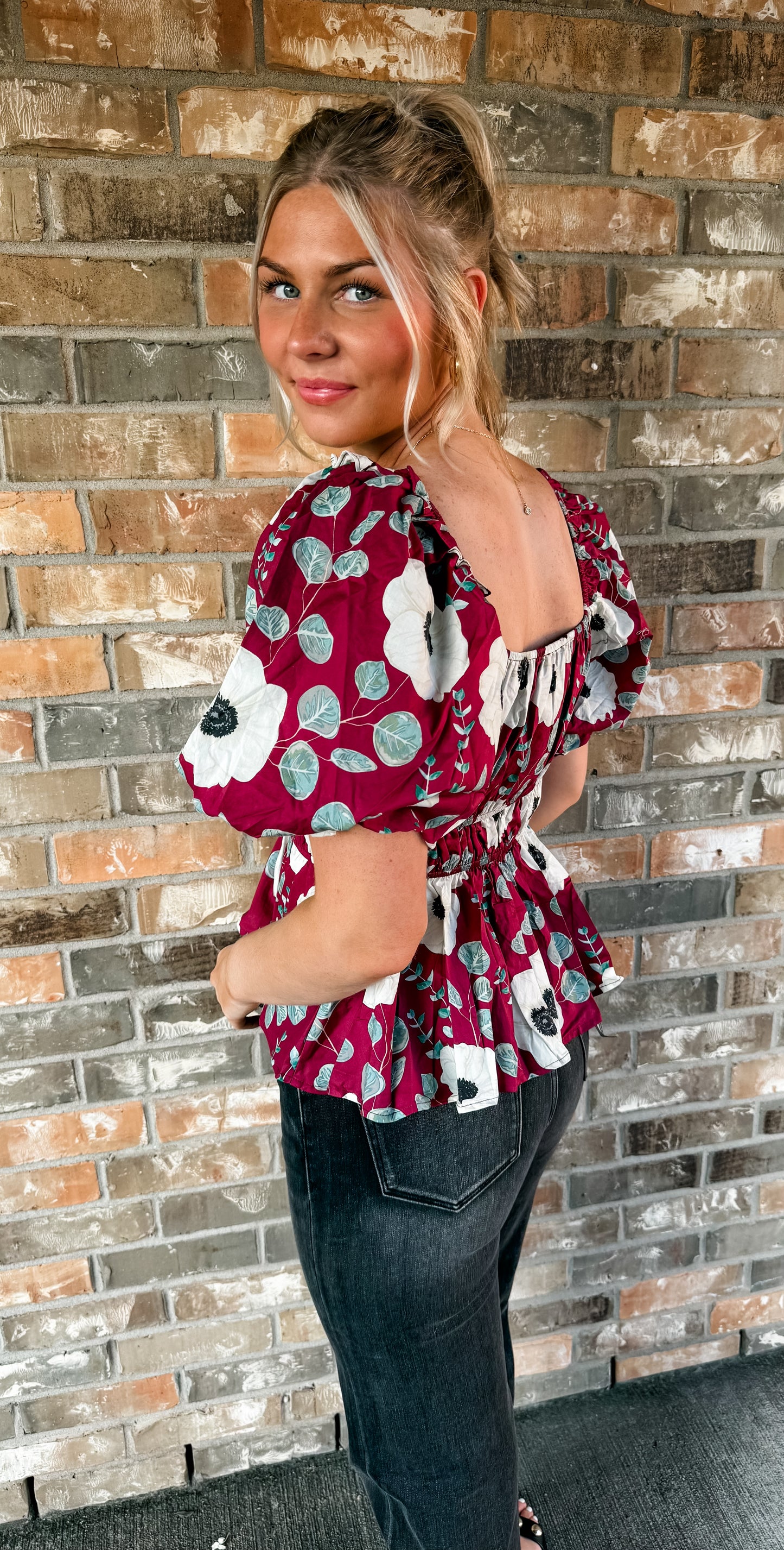 Penny Plum Floral Top