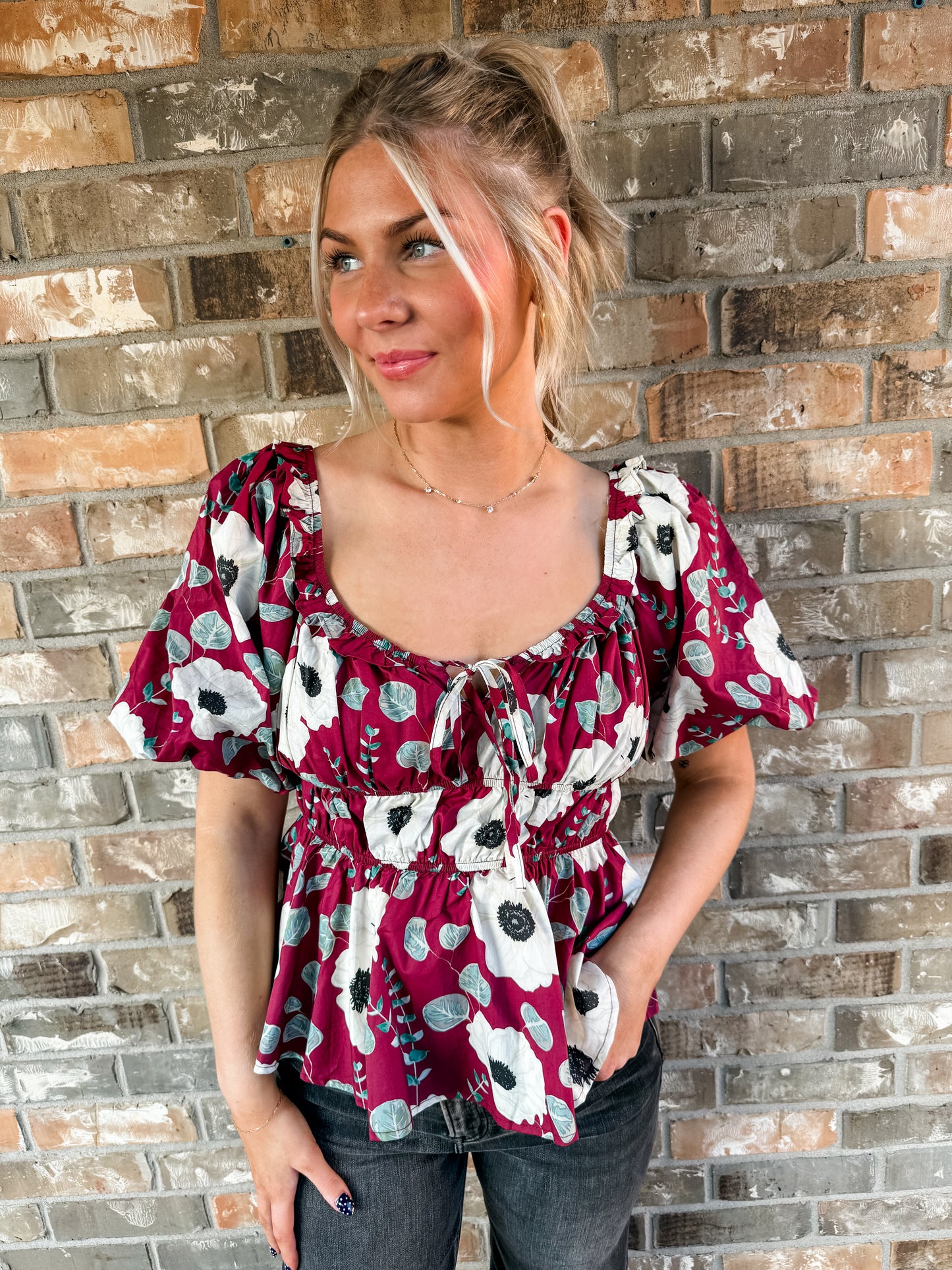 Penny Plum Floral Top