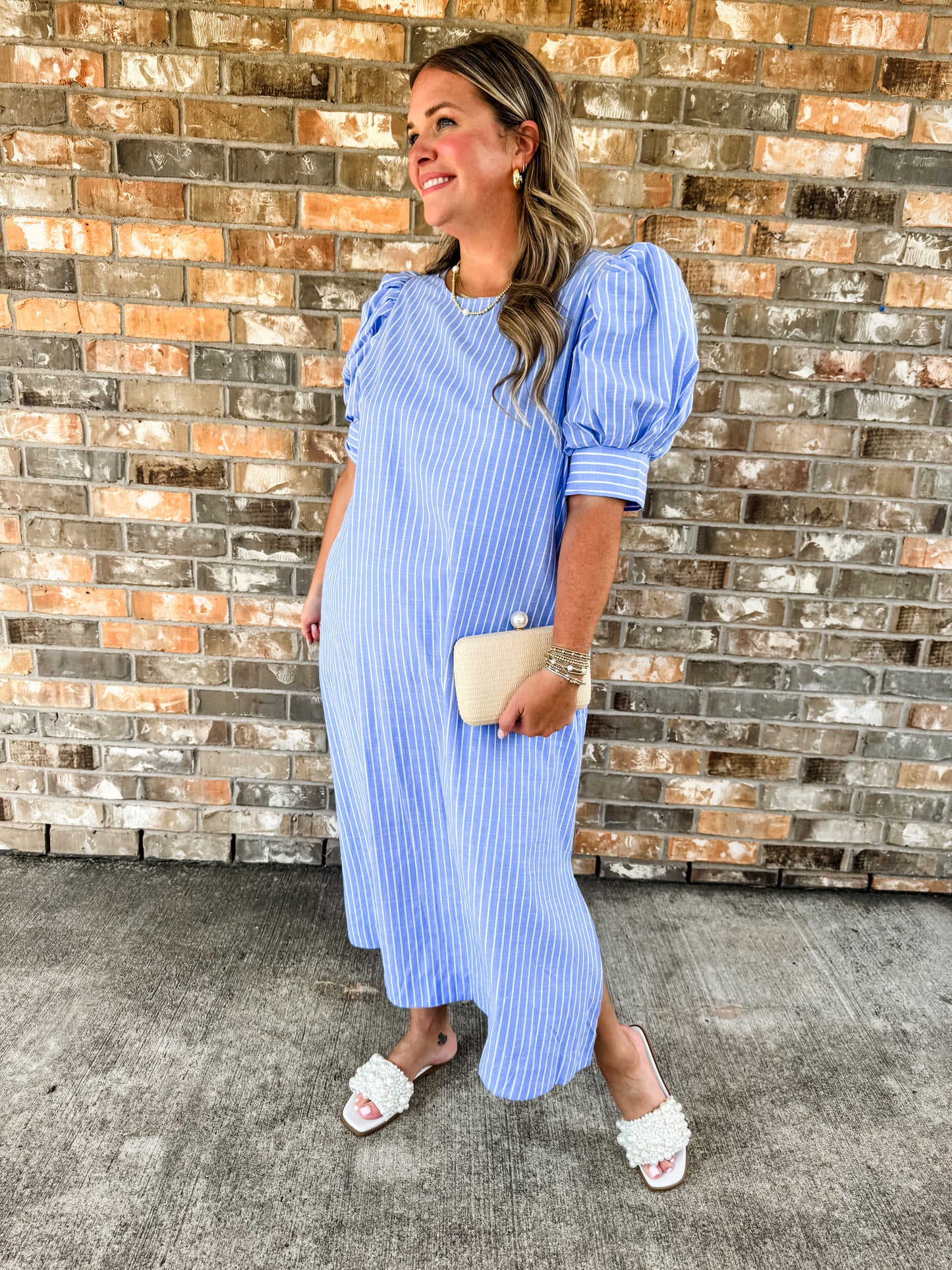 Billie Striped Blue Dress