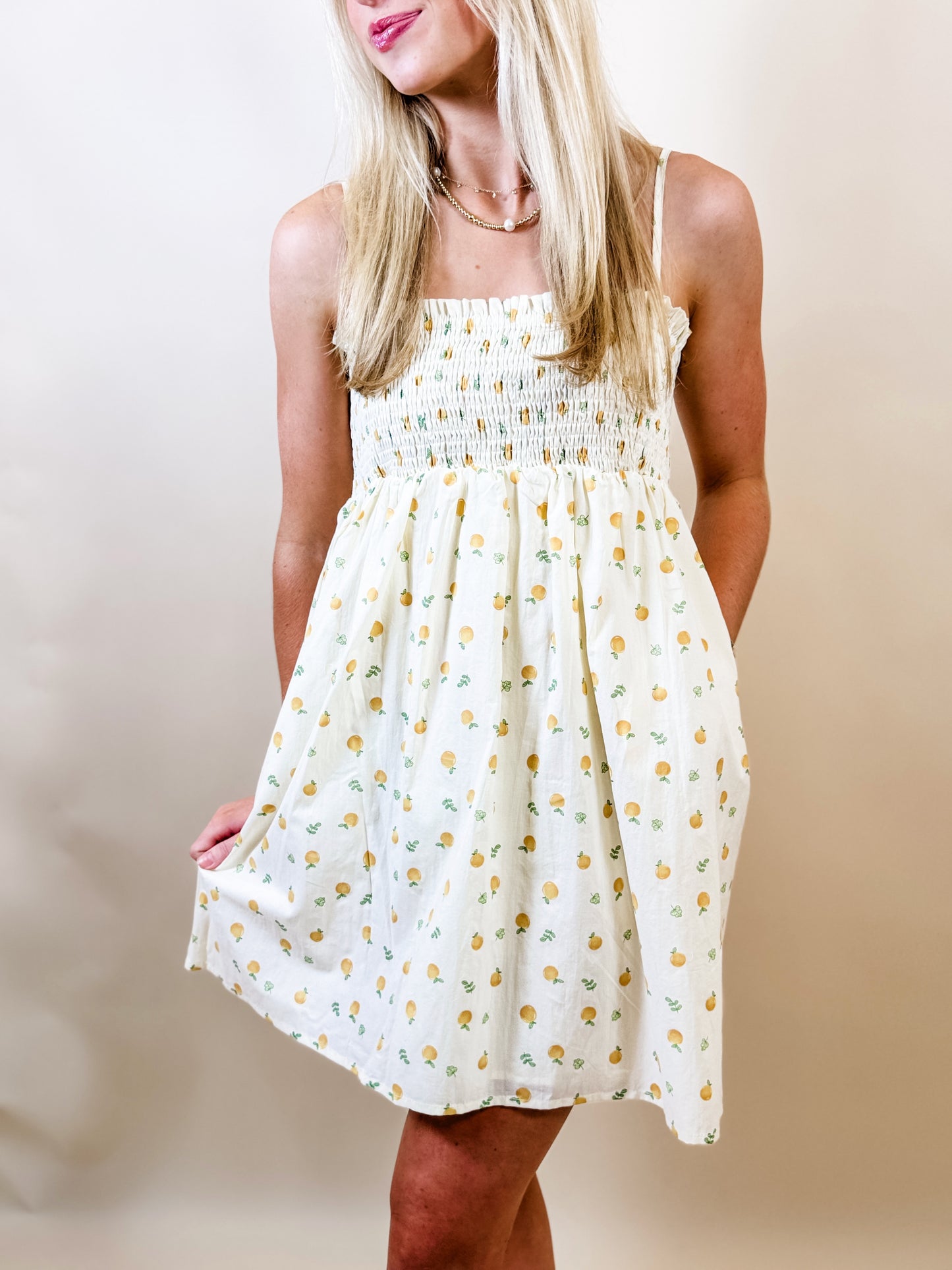 Cream Babydoll Dress