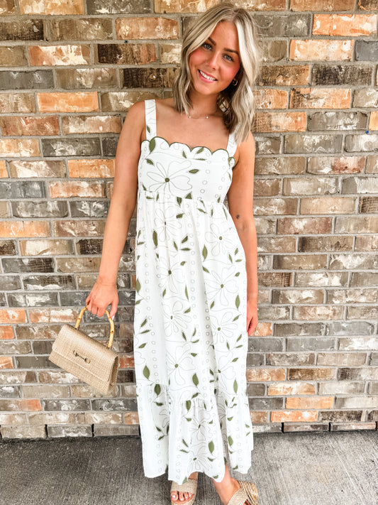 Scalloped Trim Dress