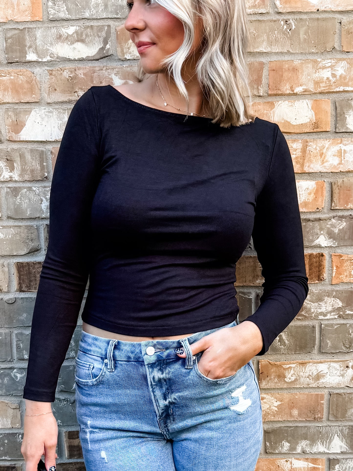 Believable Black Long Sleeve Top