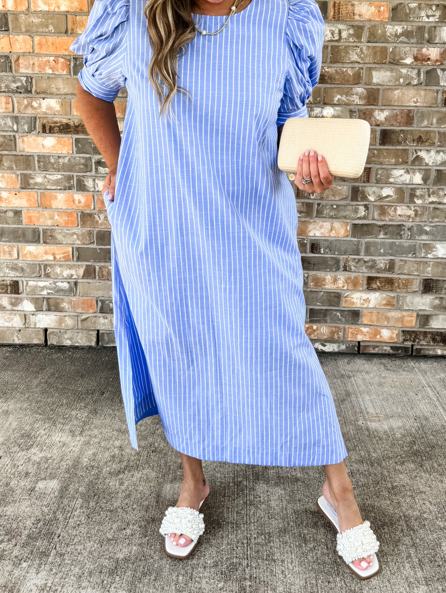 Billie Striped Blue Dress