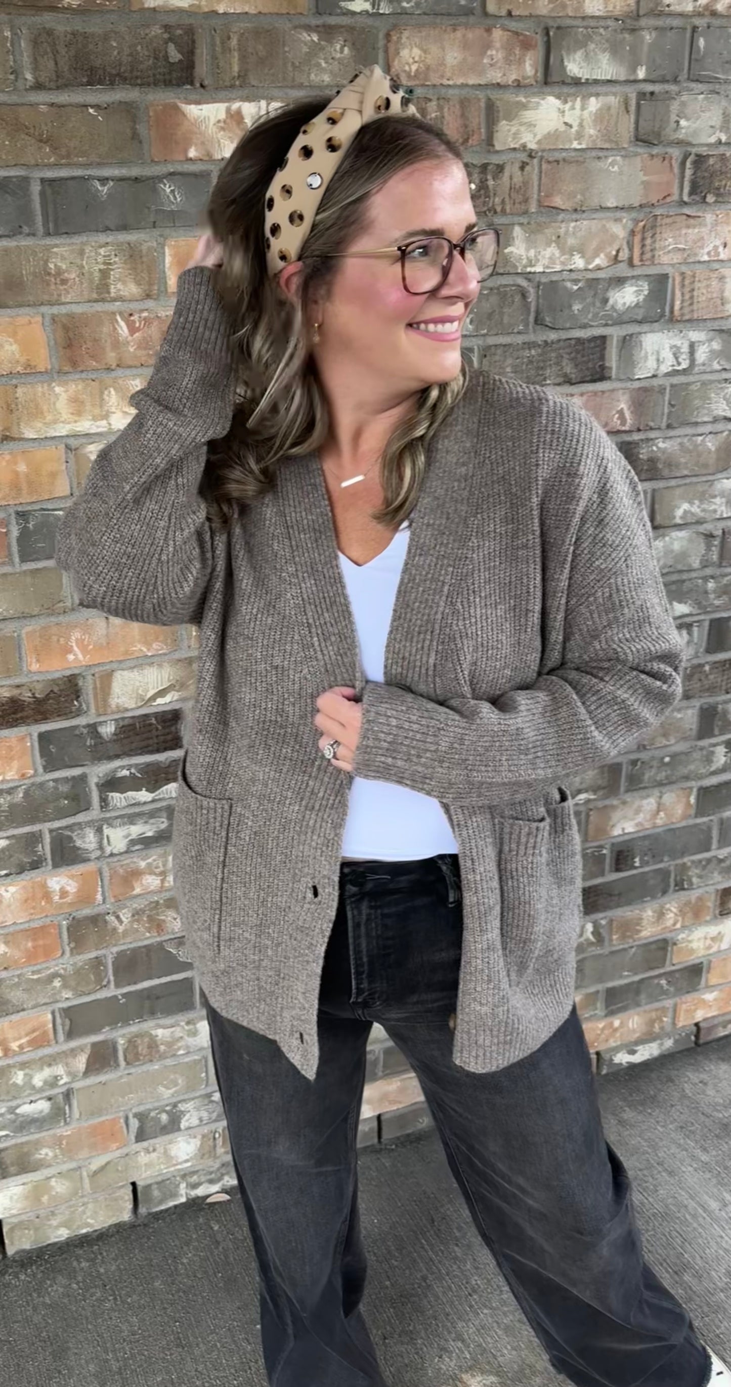 Cozy Taupe Cardigan