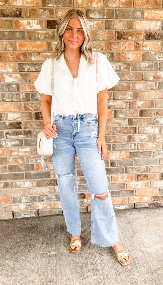 Ivory Eyelet Top