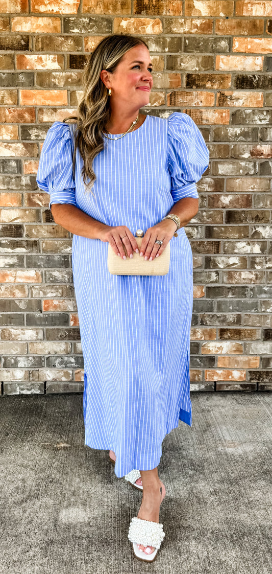 Billie Striped Blue Dress