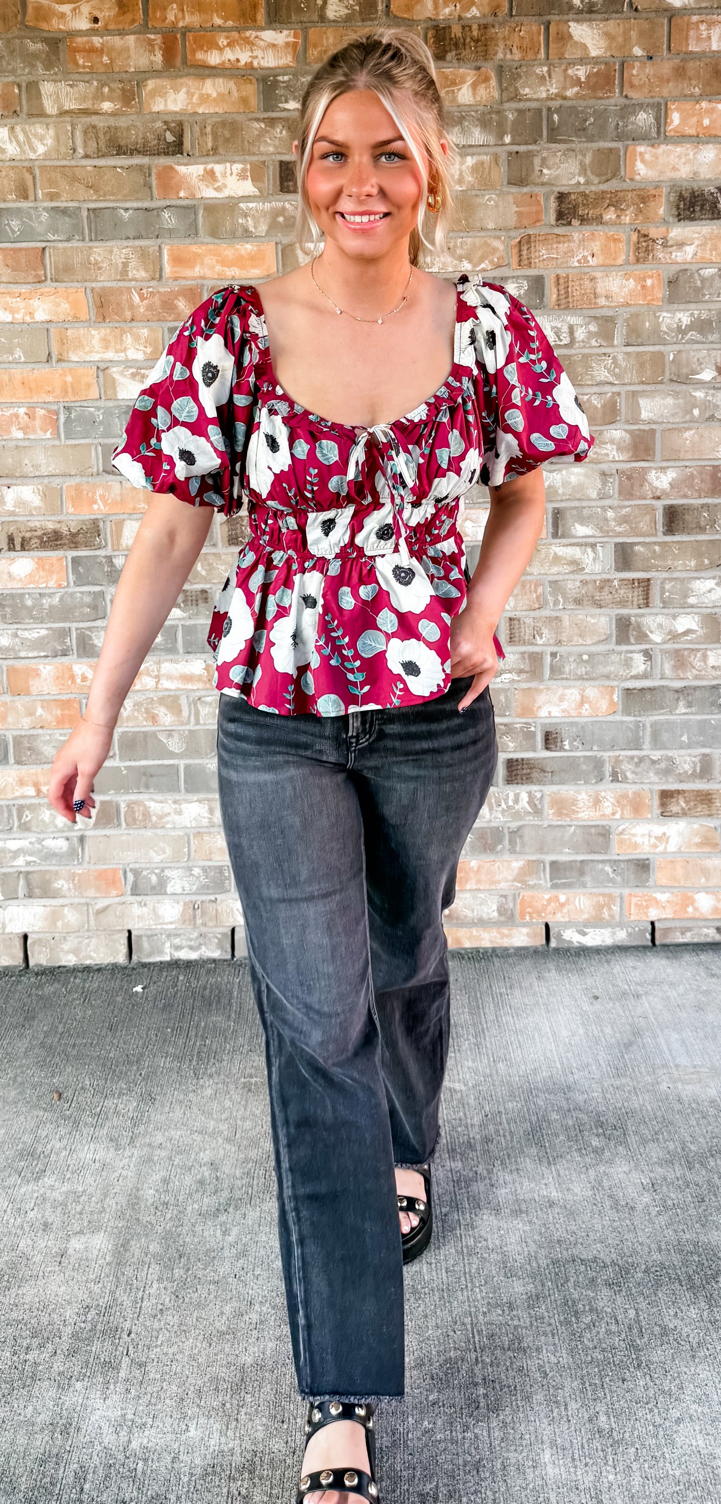Penny Plum Floral Top