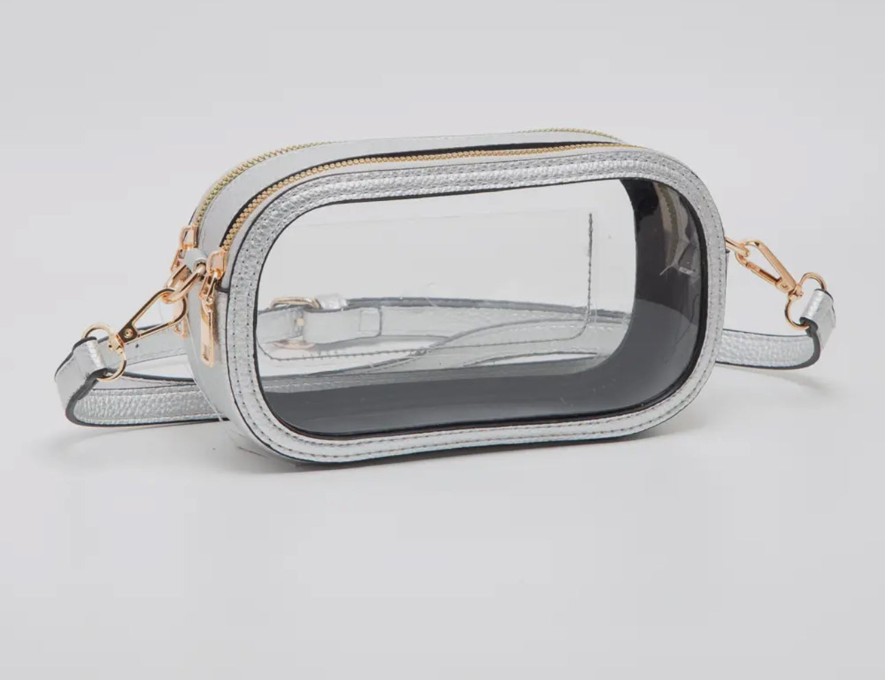 Clear Silver Game Day Crossbody
