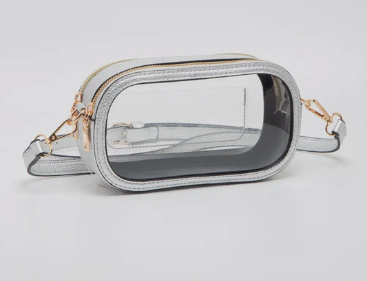 Clear Silver Game Day Crossbody