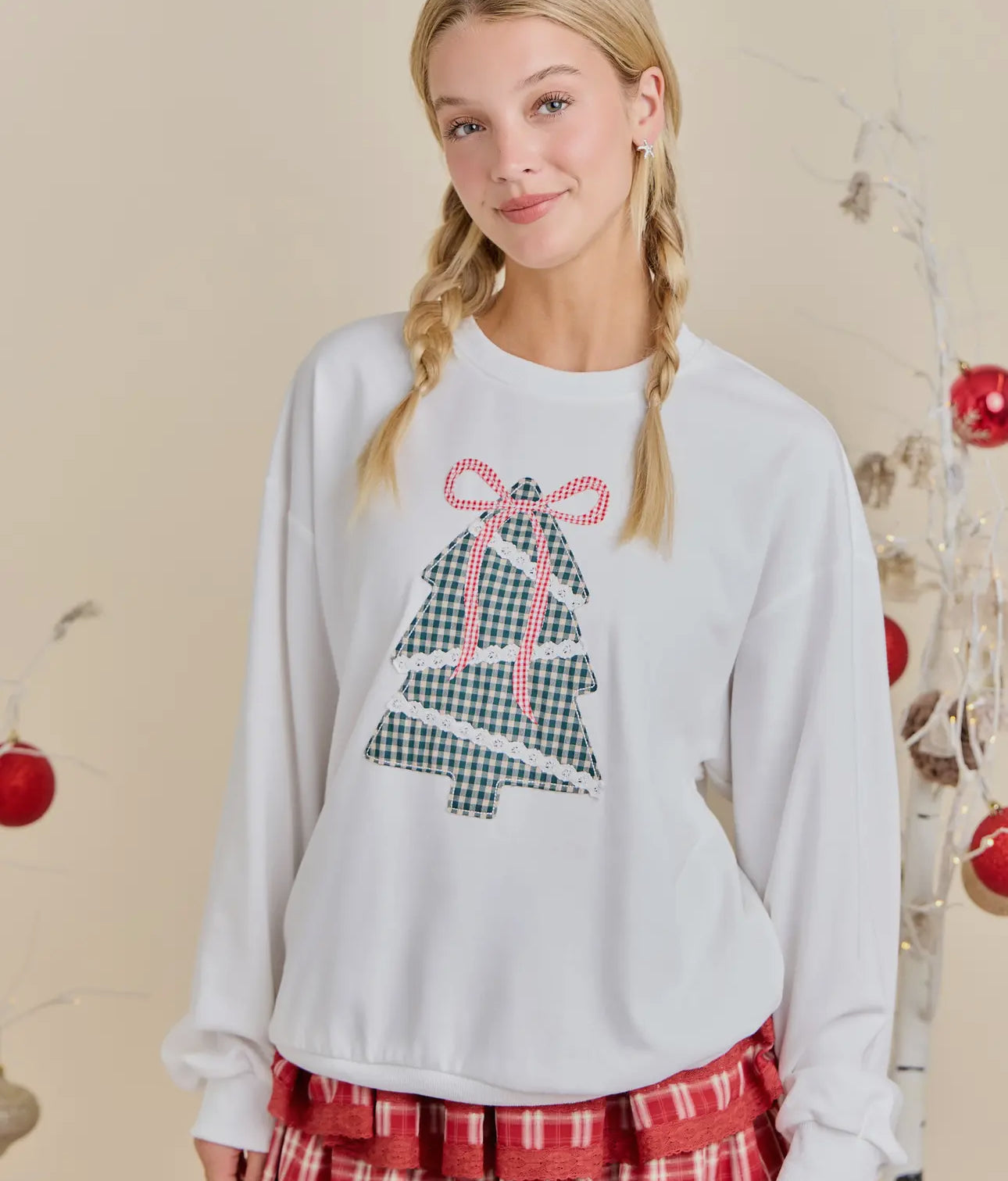 Holiday Plaid Tree Sweatshirt