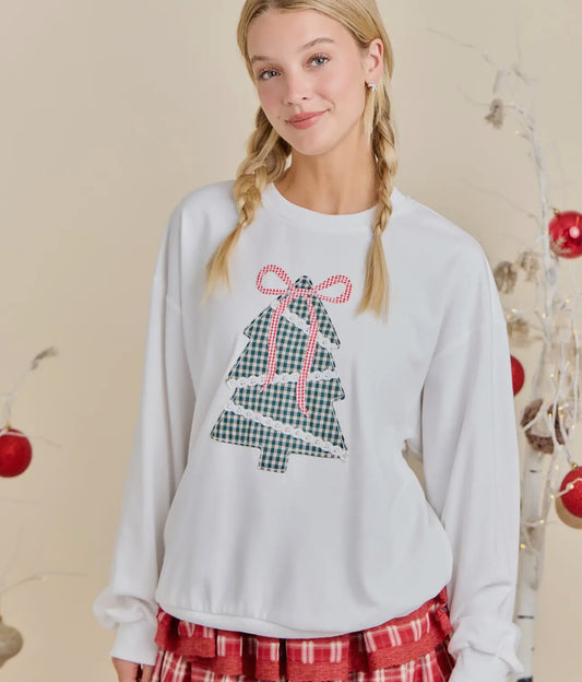 Holiday Plaid Tree Sweatshirt