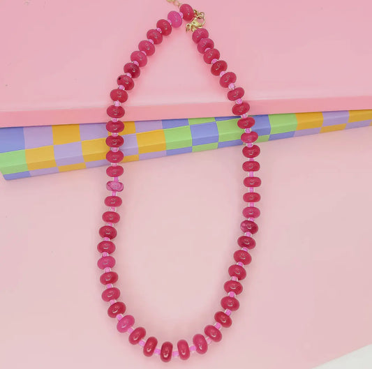 Berry Blush Gemstone Necklace